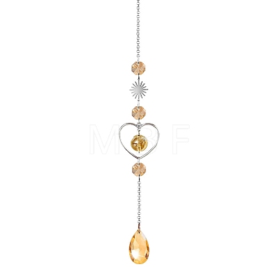 Crystal Glass & Brass Sun Catcher Pendant PW-WG89C1A-01-1