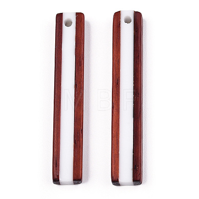Opaque Resin & Wood Pendants X-RESI-N039-06A-1