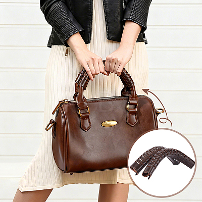 2Pcs Cowhide Leather Bag Handle Wrap DIY-WH0750-355A-1