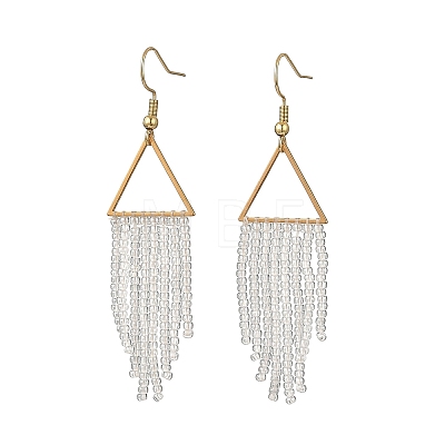 3 Pairs 3 Colors Glass Beaded Dangle Earrings EJEW-MZ00749-1