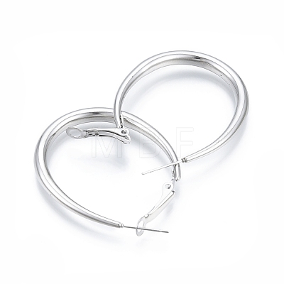 Tarnish Resistant 201 Stainless Steel Teardrop Hoop Earrings for Women EJEW-N052-03C-01-1