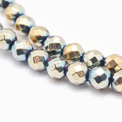 Electroplate Non-magnetic Synthetic Hematite Beads Strands G-L486-D-19-1