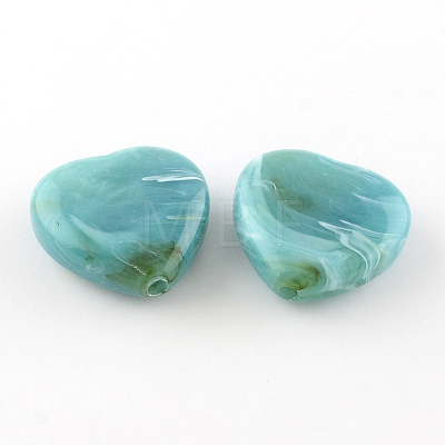 Heart Imitation Gemstone Acrylic Beads OACR-R018-M-1