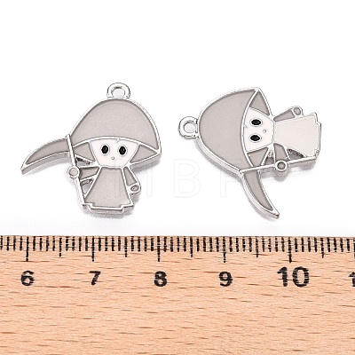 Halloween Theme Rack Plating Luminous Alloy Enamel Pendants ENAM-N056-237P-1