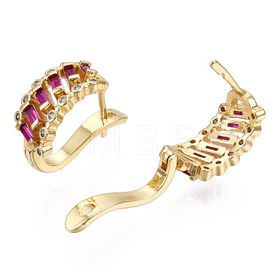Cubic Zirconia Hoop Earrings for Women EJEW-N011-118D-1