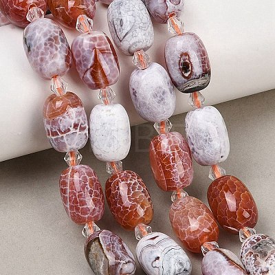 Natural Fire Crackle Agate Beads Strands G-K393-G02-12x16-1