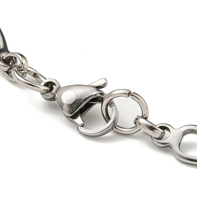 Two Tone 304 Stainless Steel Oval & Teardrop Link Chain Bracelet BJEW-B078-15GP-1