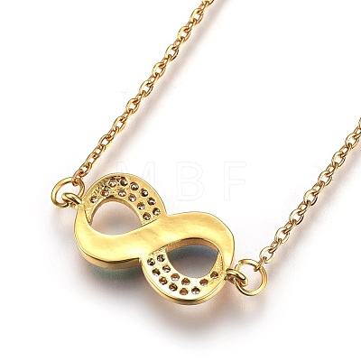 304 Stainless Steel Pendant Necklaces NJEW-O108-02G-1