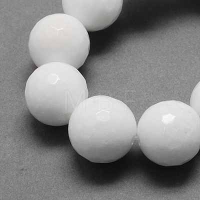 Natural White Jade Bead Strands G-R166-14mm-22-1