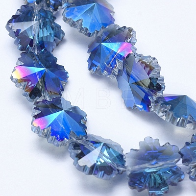 Electroplate Glass Beads Strands EGLA-F134-HP03-1