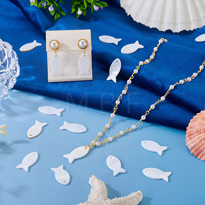 30Pcs Natural Freshwater Shell Pendants BSHE-TA0001-32-1