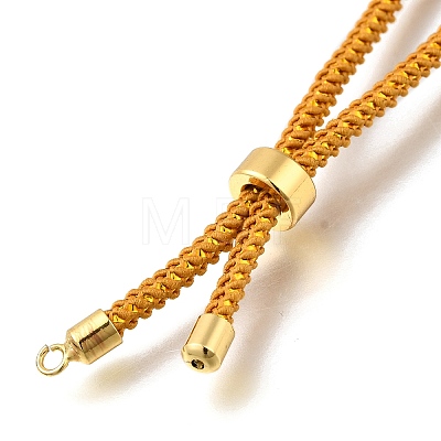 Braided Cotton Cord Slider Bracelet Making MAK-R001-01G-14-1