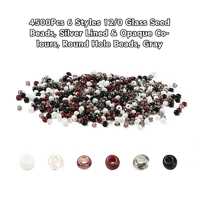 4500Pcs 6 Style 12/0 Glass Seed Beads SEED-YW0001-27E-1