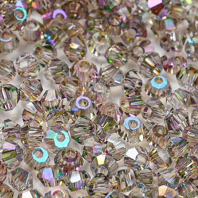Full Rainbow Plated Transparent Electroplate Glass Beads EGLA-M030-02A-FR03-1
