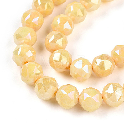 Anti-Tarnish Electroplate Glass Beads Strands GLAA-N010-8mm-06-1