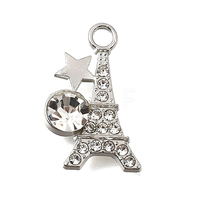 Alloy Rhinestone Pendants FIND-E049-09P-1
