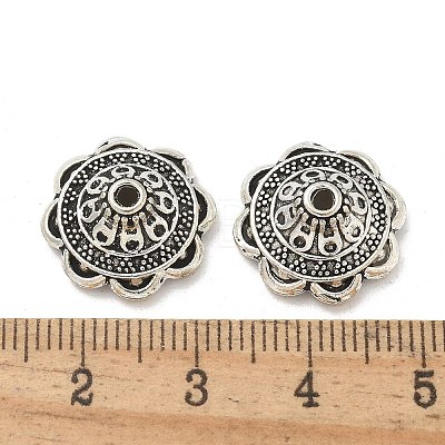 Tibetan Style Alloy Bead Caps TIBE-P003-81A-AS-1