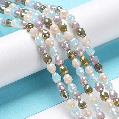 Electroplated Glass Beads Strands GLAA-B013-01E-1