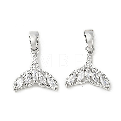 Brass Micro Pave Clear Cubic Zirconia Pendants KK-A299-04P-1