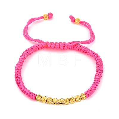 Polyester Cord Braided Bead Bracelets for Women BJEW-L698-01G-09-1