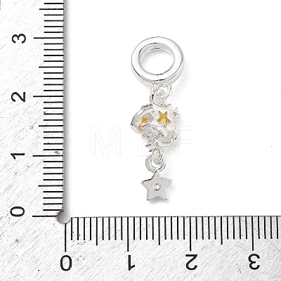 Brass Pave Gold Cubic Zirconia European Dangle Charms KK-K407-37S-01-1