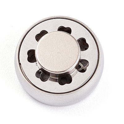 304 Stainless Steel Magnetic Diffuser Locket Aromatherapy Essential Oil Buckle AJEW-M027-11P-1