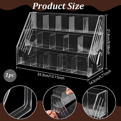3-Tier 15-Grid Acrylic Card Display Riser Stands ODIS-WH0030-339A-1