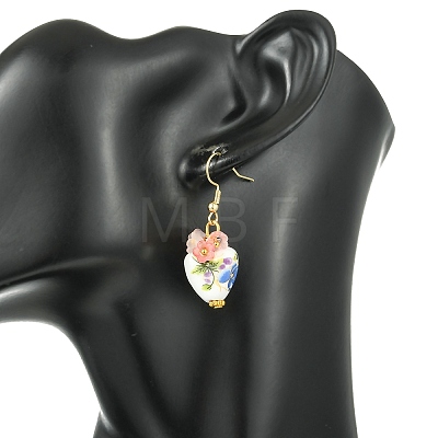 Handmade Porcelain & Acrylic Beads Dangle Earrings for Women EJEW-JE07329-01-1