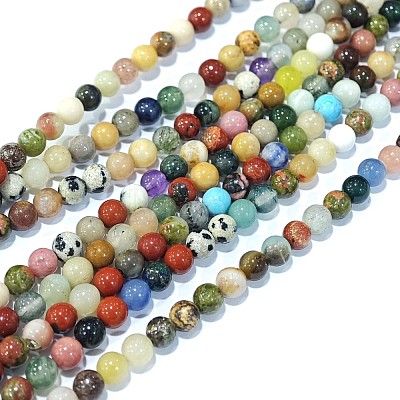 Natural Mixed Gemstone Beads Strands G-F668-08-4mm-1