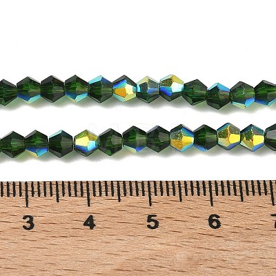 Electroplate Transparent Glass Beads Strands EGLA-K015-18W-1