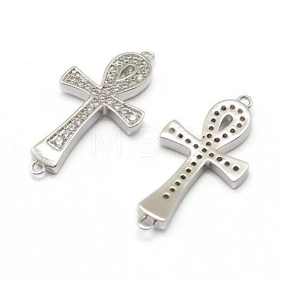 Brass Micro Pave Grade AAA Cubic Zirconia Links ZIRC-G100-21P-NR-1