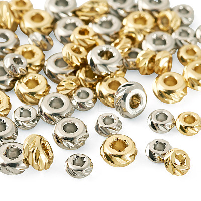 60Pcs 4 Styles Column Brass Beads KK-TA0009-07-1