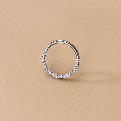 F136 Titanium Alloy Micro Pave Clear Cubic Zirconia Cartilage Earrings WG72C09-03-1-1