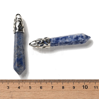 Natural Blue Spot Jasper Pointed Big Pendants G-Z055-01P-07-1