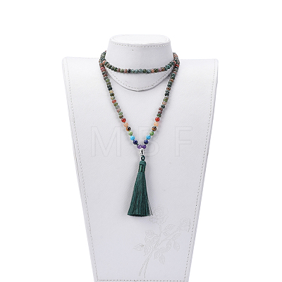 Natural Indian Agate Beads Necklaces NJEW-JN02276-04-1