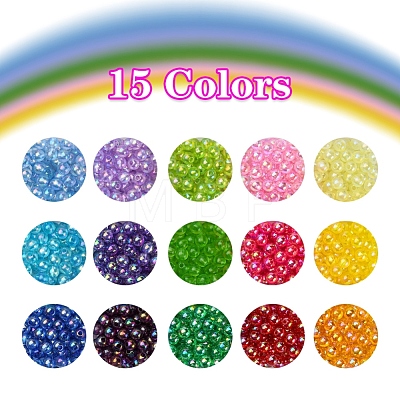 15 Colors Transparent Acrylic Beads DIY-YW0005-36-1