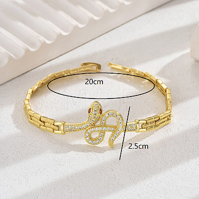 Luxurious Hip-hop Style Snake Bracelet with Zirconia for Women's Date. TX0735-1