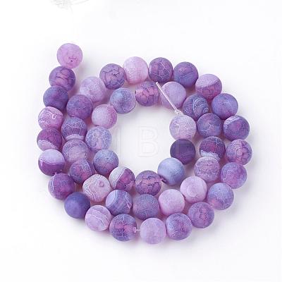 Natural Fire Crackle Agate Bead Strands G-S216-10mm-04-1