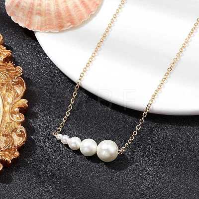 Shell Pearl Pendant Necklaces NJEW-TA00131-1