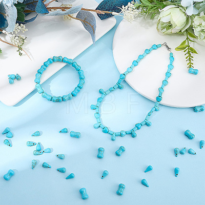 270Pcs 4 Styles Synthetic Turquoise Dyed Beads G-SC0003-87-1