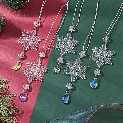 Snowflake Acrylic Hanging Ornaments HJEW-JM02309-1