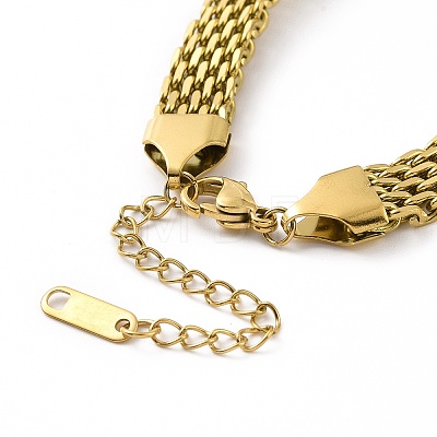304 Stainless Steel Mesh Chain Bracelet for Men Women BJEW-P286-02G-1