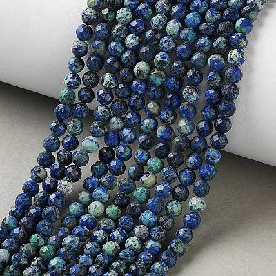 Natural Chrysocolla and Lapis Lazuli Beads Strands G-Z150-A04-4mm-1