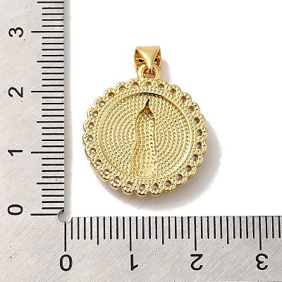 Rack Plating Brass Micro Pave Cubic Zirconia with Synthetic Opal Pendants KK-D088-13G-1