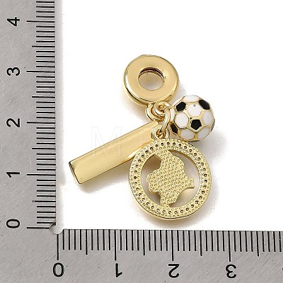 Brass Micro Pave Clear Cubic Zirconia and Enamel European Dangle Charms CU-CBAA556-13G-1