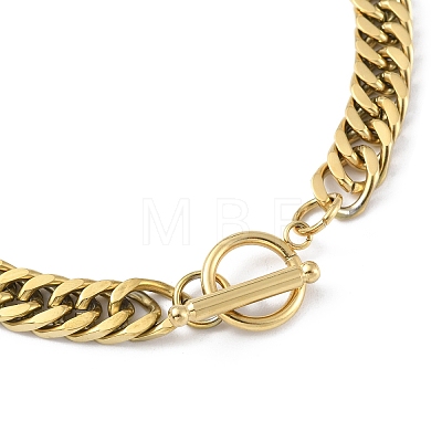 Ion Plating(IP) 304 Stainless Steel Curb Chain Necklace for Men Women NJEW-M200-10G-1