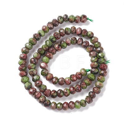 Dyed Natural Sesame Jasper/Kiwi Jasper Rondelle Beads Strands G-E316-A05-1