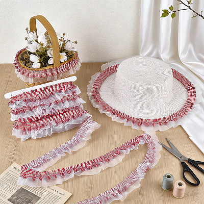 10Yards Polyester Lace Ribbon OCOR-PH0008-04B-1