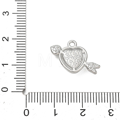 Alloy Rhinestone Pendants Heart with Arrow Charms RB-CBA7D90-03P-1