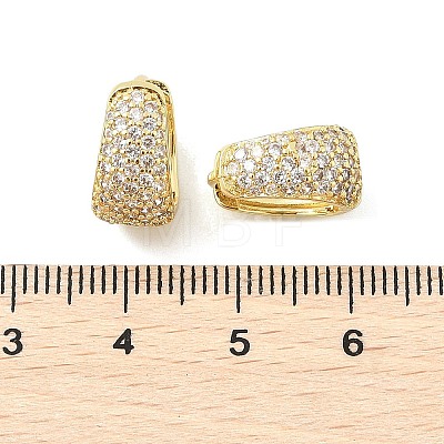 Brass Micro Pave Clear Cubic Zirconia Hoop Earrings EJEW-M077-20G-1